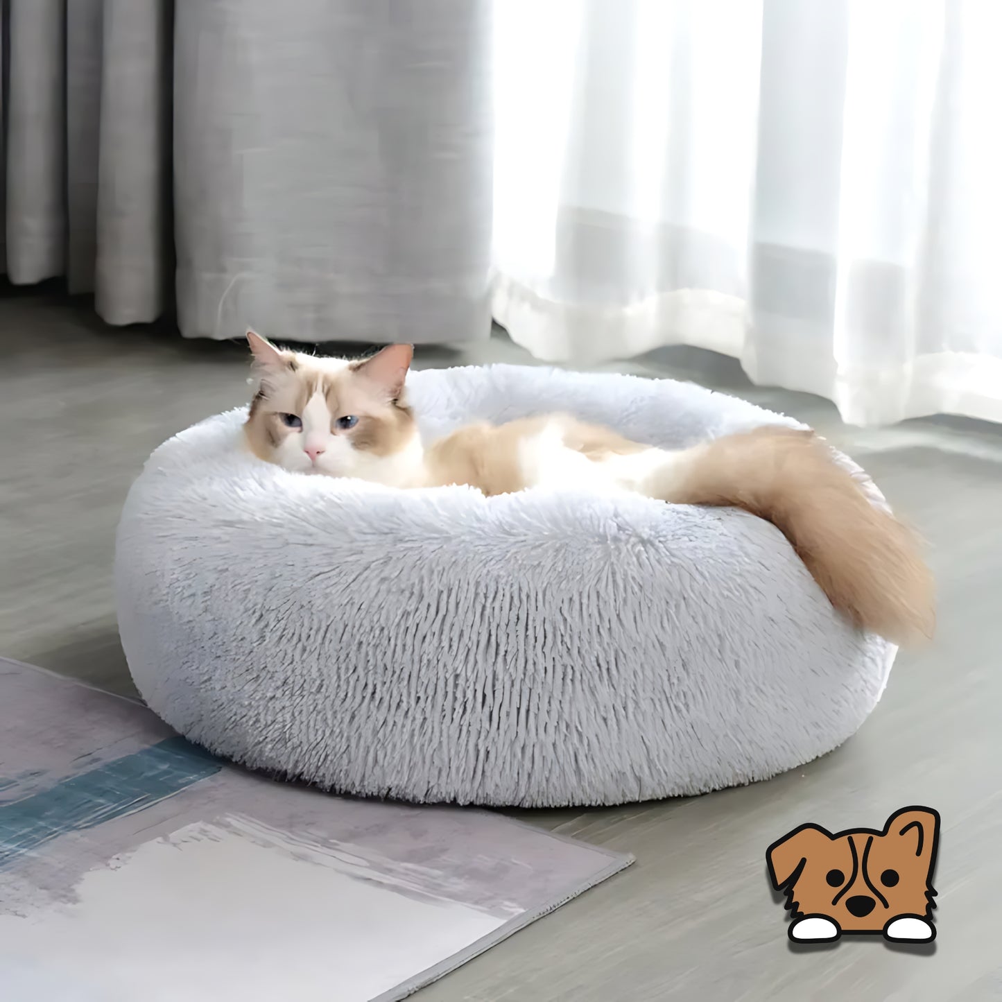 Plush Donut Calming Pet Bed