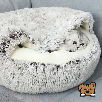 2-in-1 Faux Fur Nest Pet Bed