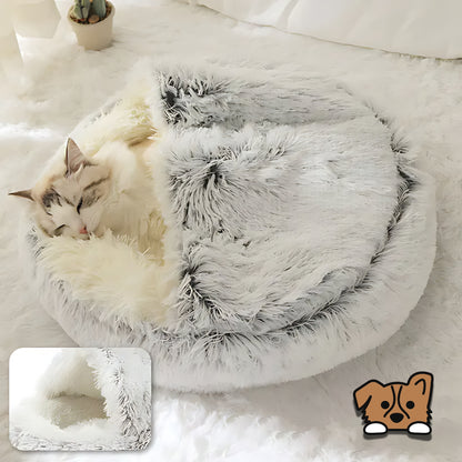 2-in-1 Faux Fur Nest Pet Bed