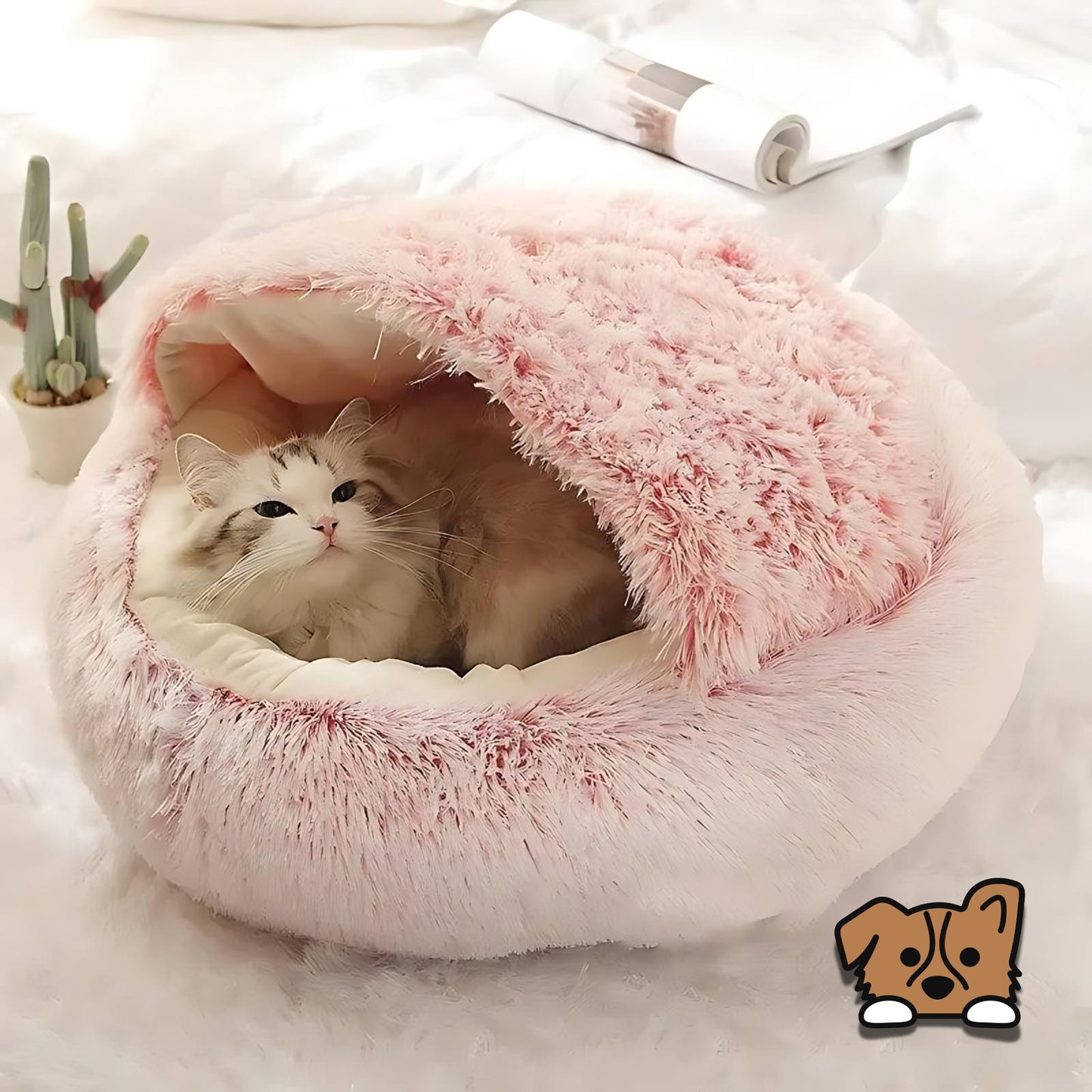 2-in-1 Faux Fur Nest Pet Bed