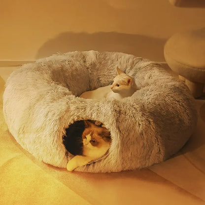 Cat Cave Donut Plush Bed