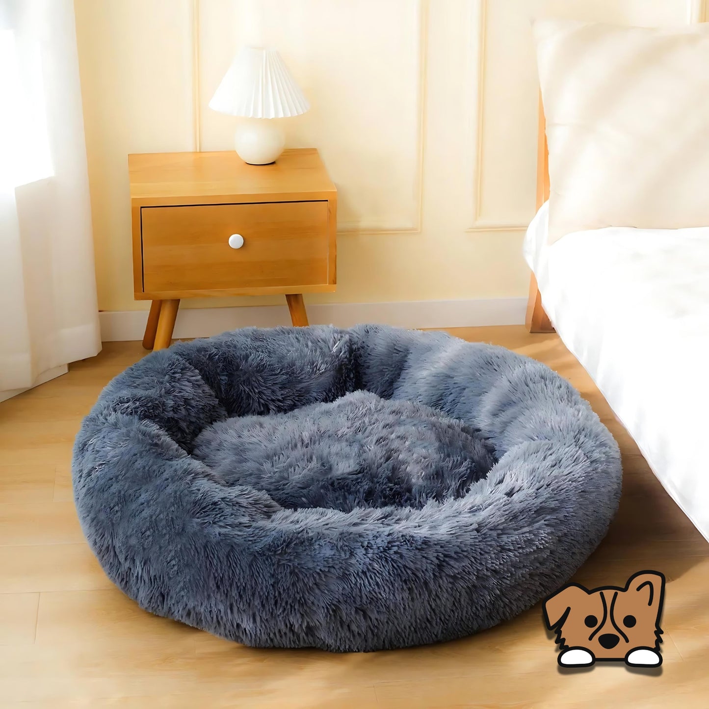 Plush Donut Calming Pet Bed