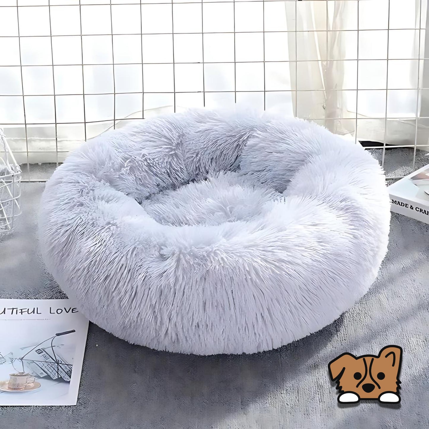 Plush Donut Calming Pet Bed