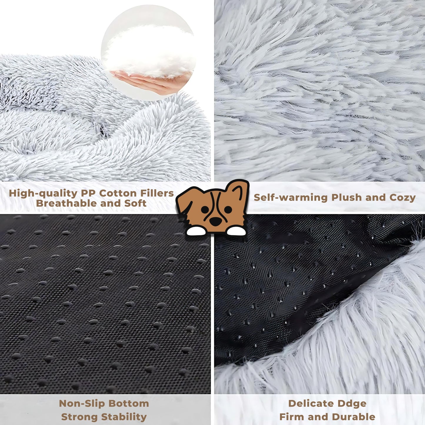 Plush Donut Calming Pet Bed