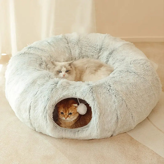 Cat Cave Donut Plush Bed
