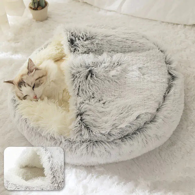 2-in-1 Faux Fur Nest Pet Bed