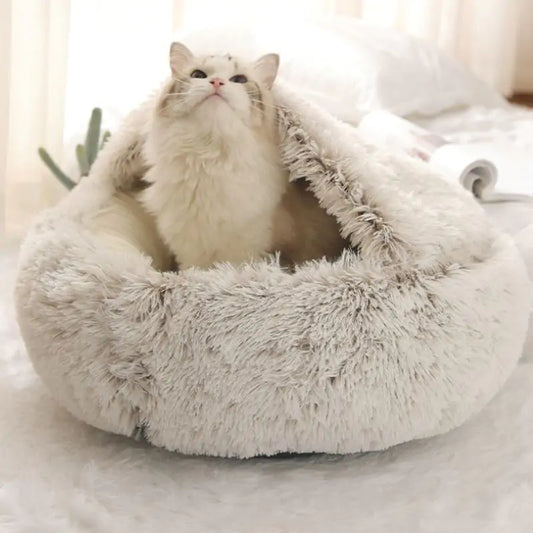 2-in-1 Faux Fur Nest Pet Bed